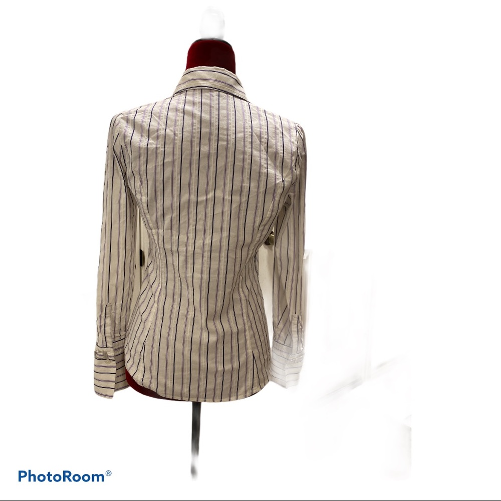 Express White Button-Down With Vertical Stripes - image 7